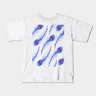 Peacock Feather Pattern Kids T-Shirt